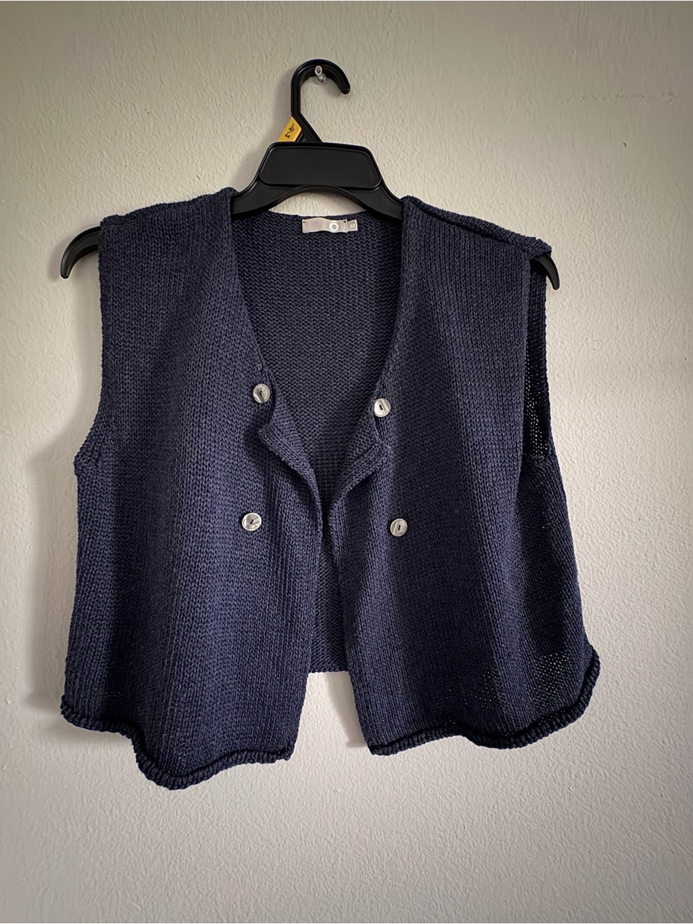 Lou & Grey Navy Knit Button-Front Vest